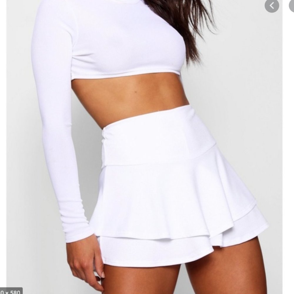 Ruffle crepe skirt